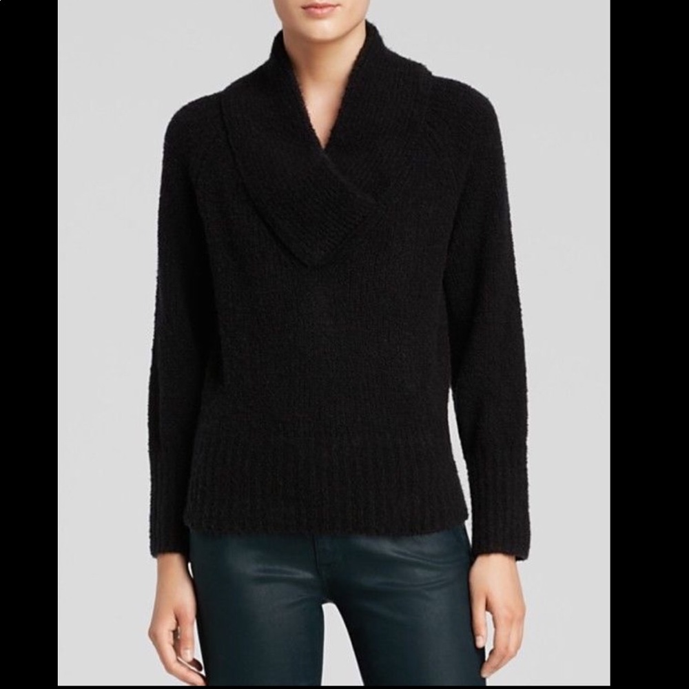 Burberry V shawl neck sweater black size S NWT
